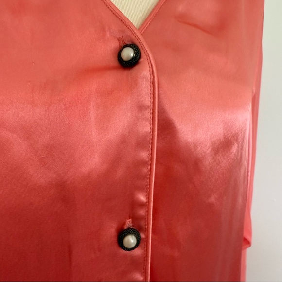 Vintage Gold Label Victoria's Secret Peach Night Over Shirt Gown Size P/S - Picture 3 of 7